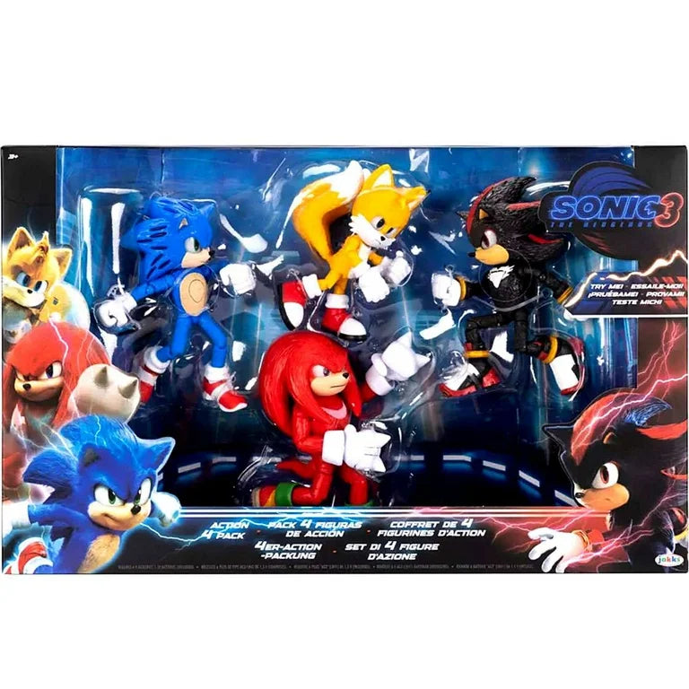SONIC THE HEDGEHOG 3 MOVIE ACTION 4 PACK LIGHT UP FIGURES