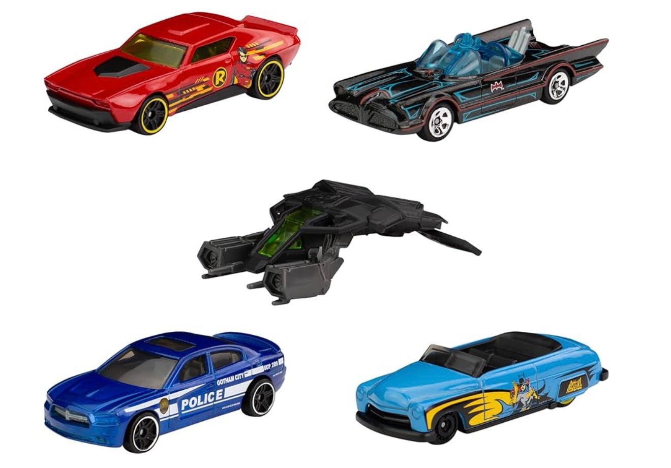 Hot Wheels Batman 5-Pack, Set of 5 Batman-Themed Toy Cars