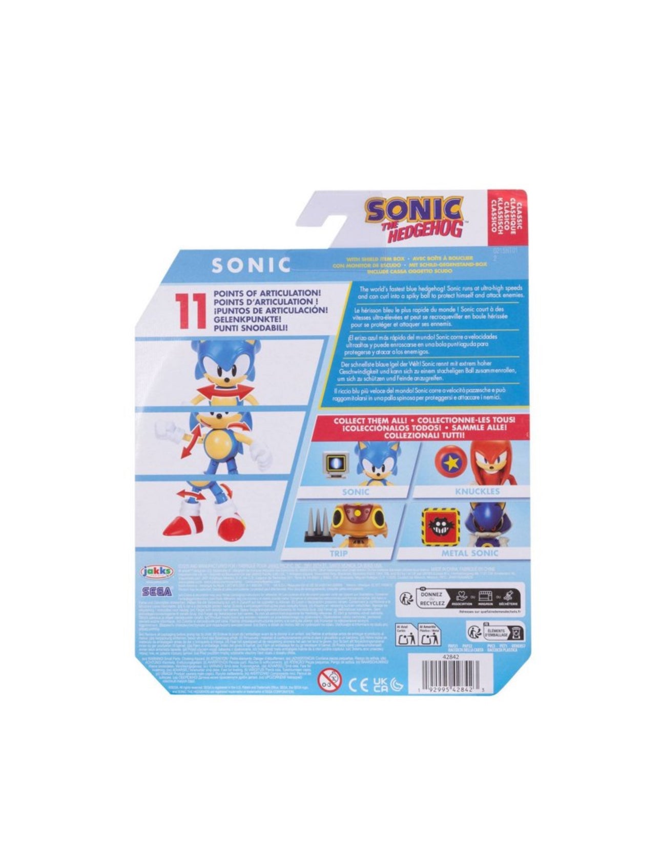 Jakks Pacific Sonic the Hedgehog 4-in Action Figure with Shield Up Accessory
