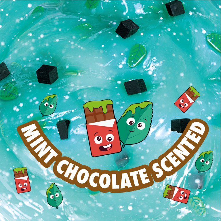 Nickelodeon Green with Brown Mint Chocolate Chip Ice Cream Scented Dream Cloud Slime