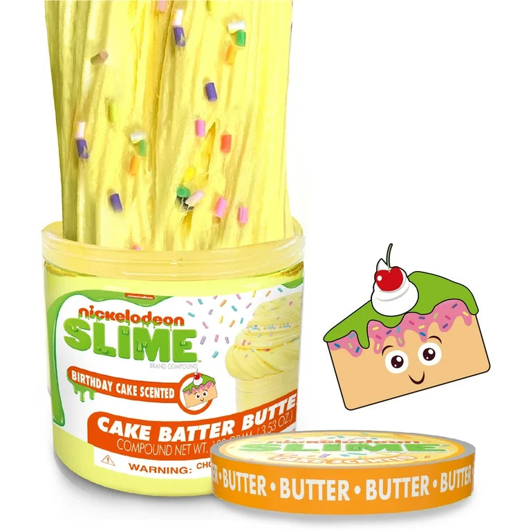 Nickelodeon Yellow Scented Cake Batter Slime Finished with Colorful Sprinkles