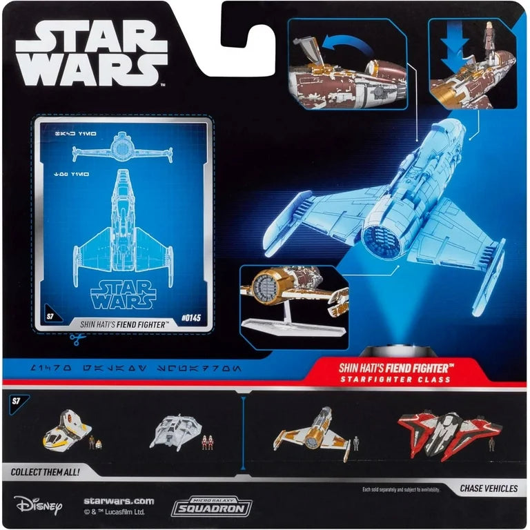 STAR WARS Micro Galaxy Squadron Fiend Fighter - 5 inch Vehicle with 1 inch Micro Figure Accessory