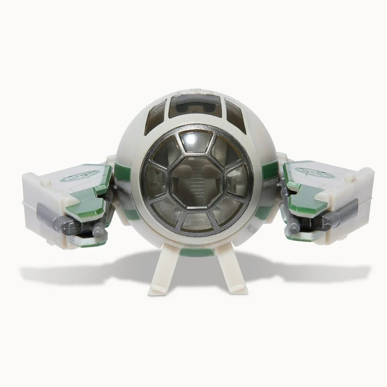 STAR WARS Micro Galaxy Squadron Yoda's Jedi Starfighter - 3 inch Light Armor Class Vehicle with 1 inch Yoda and R2-D2 Micro Figure Accessories