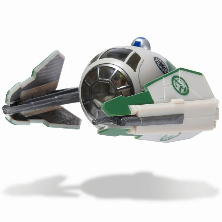STAR WARS Micro Galaxy Squadron Yoda's Jedi Starfighter - 3 inch Light Armor Class Vehicle with 1 inch Yoda and R2-D2 Micro Figure Accessories