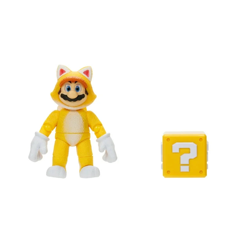 Super Mario Bros Movie 5 Inch Cat Mario Action Figure with Question Box Accessory