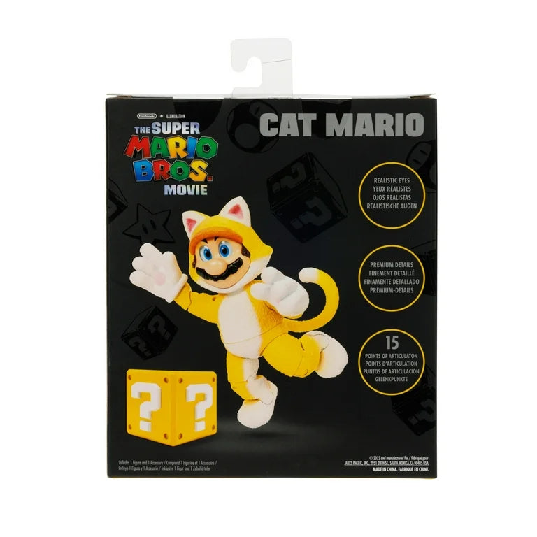 Super Mario Bros Movie 5 Inch Cat Mario Action Figure with Question Box Accessory