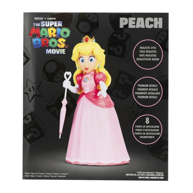 Nintendo Super Mario Movie 5 inch Princess Peach Action Figure with Umbrella Accessory