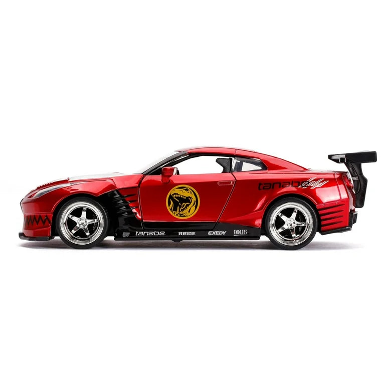 2009 Nissan GT-R (R35) Candy Red and Red Ranger Diecast Figurine "Power Rangers" 1/24 Diecast Model Car by Jada