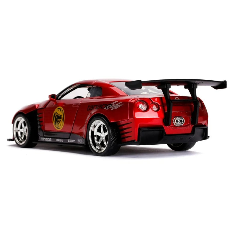 2009 Nissan GT-R (R35) Candy Red and Red Ranger Diecast Figurine "Power Rangers" 1/24 Diecast Model Car by Jada