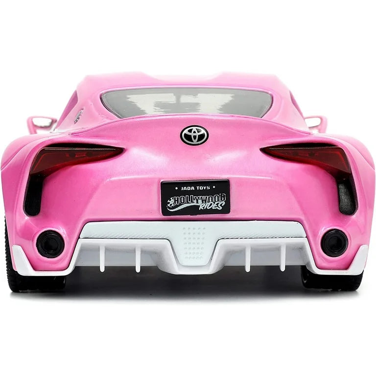 Toyota FT-1 Concept Pink Metallic and Pink Ranger Diecast Figurine "Power Rangers" "Hollywood Rides" Series 1/32 Diecast Model Car by Jada
