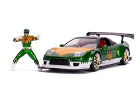 2002 Honda NSX Type-R Japan Spec and Green Ranger Diecast Figurine "Power Rangers" 1/24 Diecast Model Car by Jada