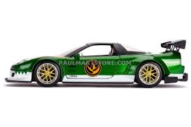  2002 Honda NSX Type-R Japan Spec and Green Ranger Diecast Figurine "Power Rangers" 1/24 Diecast Model Car by Jada
