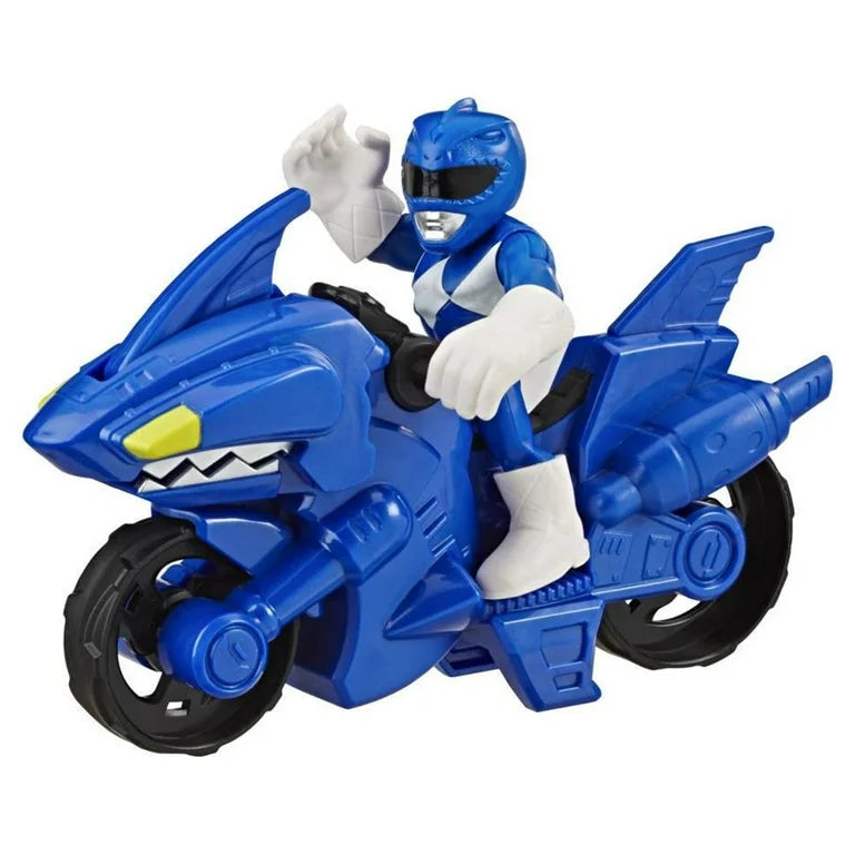 Playskool Heroes Power Rangers Blue Ranger Shark Cycle, 5-Inch Figure and Motorcycle Set