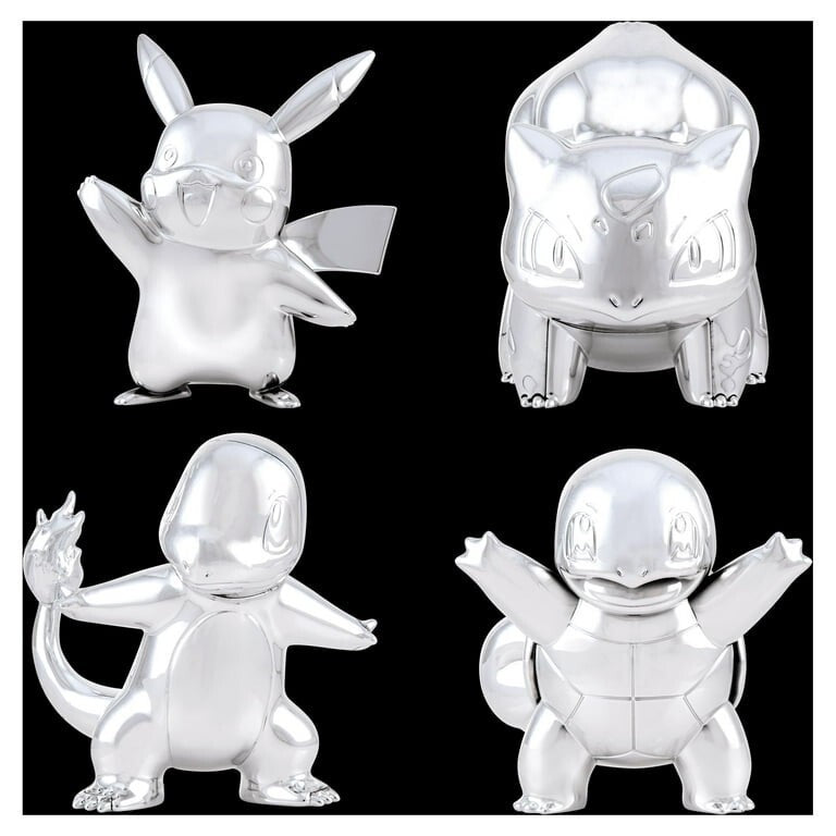 Pokemon 25th Anniversary Edition Silver Figurine Action Figure 4-Pack