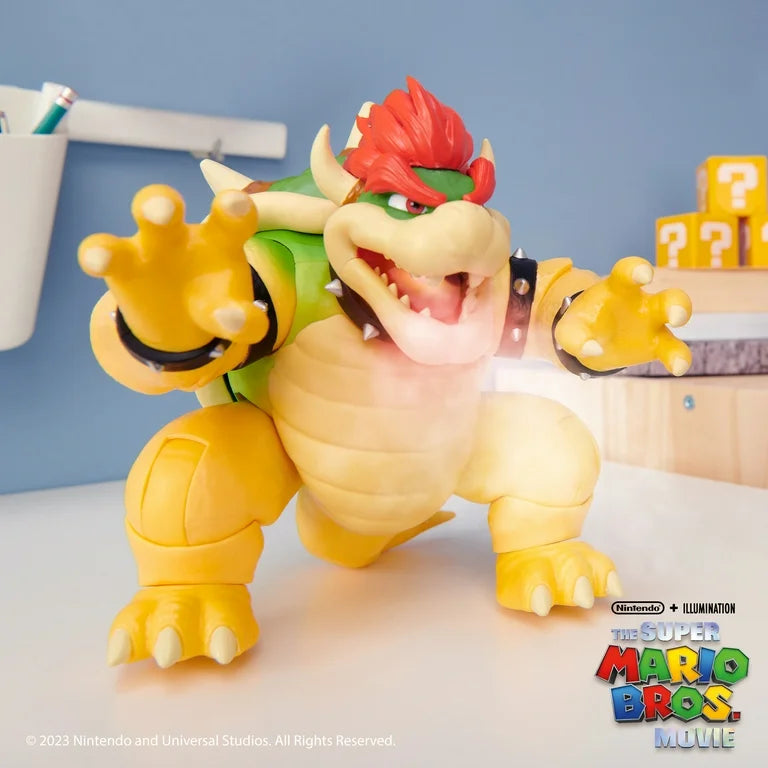 The Super Mario Bros. Movie 7 inch Feature Bowser Action Figure with Fire Breathing Effects