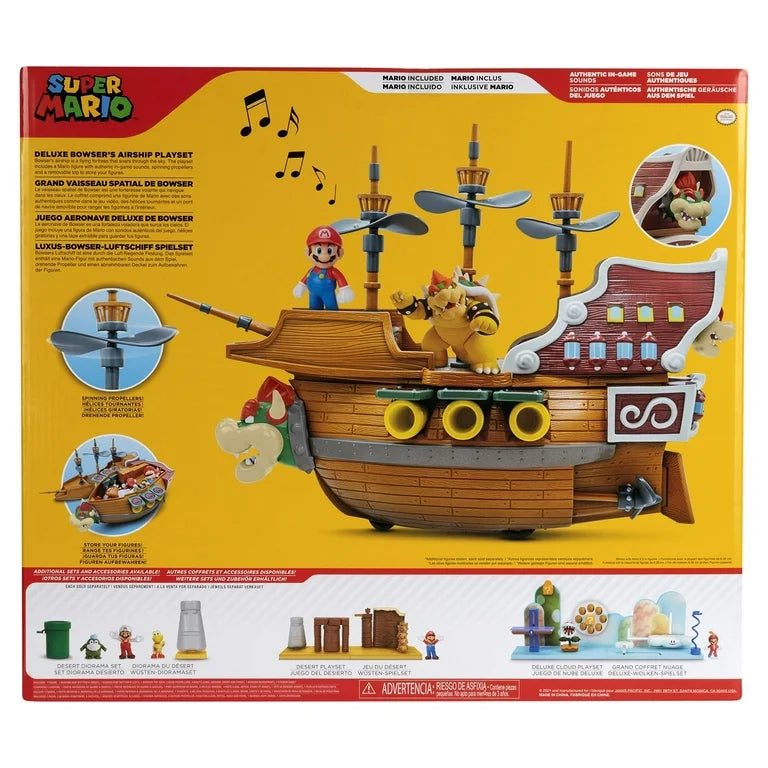 Nintendo Super Mario Deluxe Bowsers Airship 2.5 inch Action Figure Playset