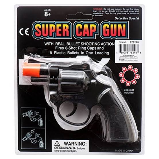 ARCADY super cap gun with real bullet shooting action fires eight shot ring caps