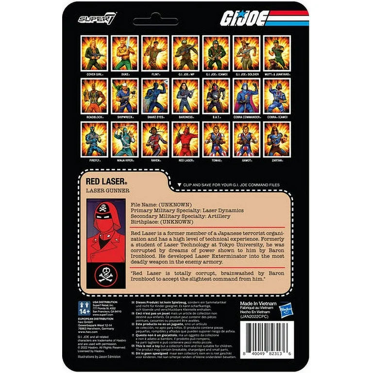 Red Laser Gunner G.I. Joe Super7 Reaction Action Figure
