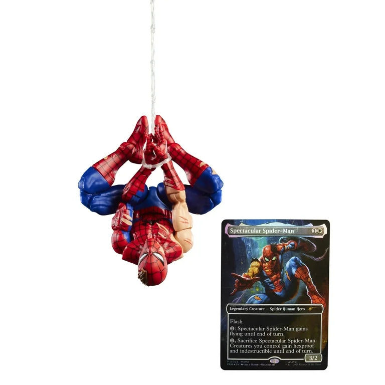 Marvel legends series magic gathering x Spider-Man action, figure and card