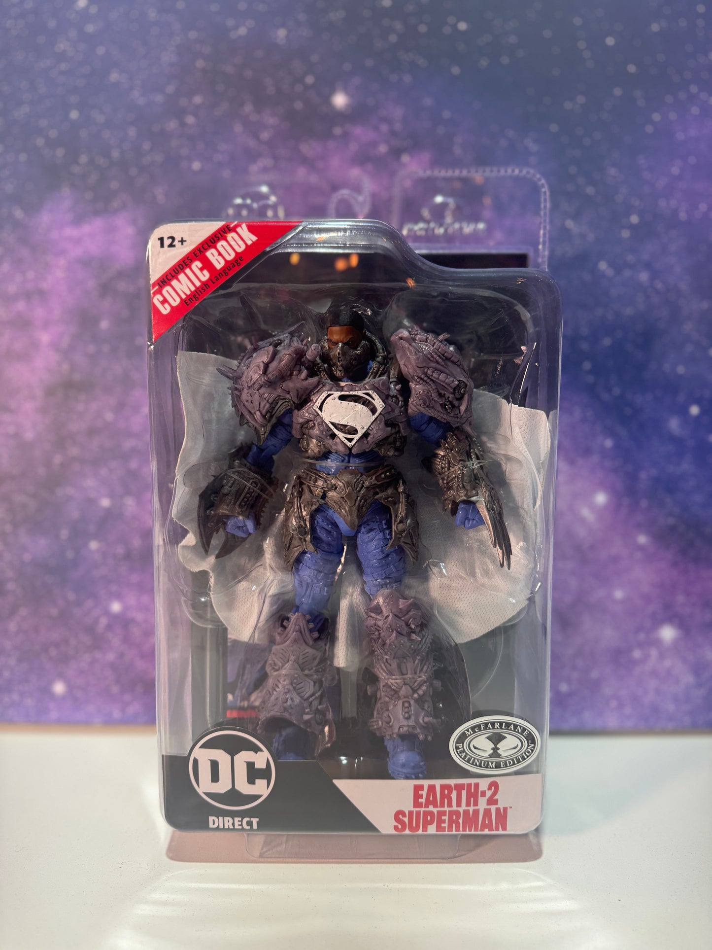 DC Direct Earth-2 Superman Action Figure (Includes Comic book) McFarlane Platinum Edition