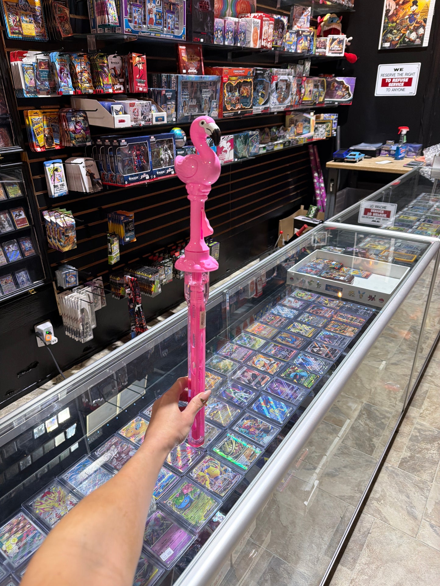 Pink flamingo bubbles