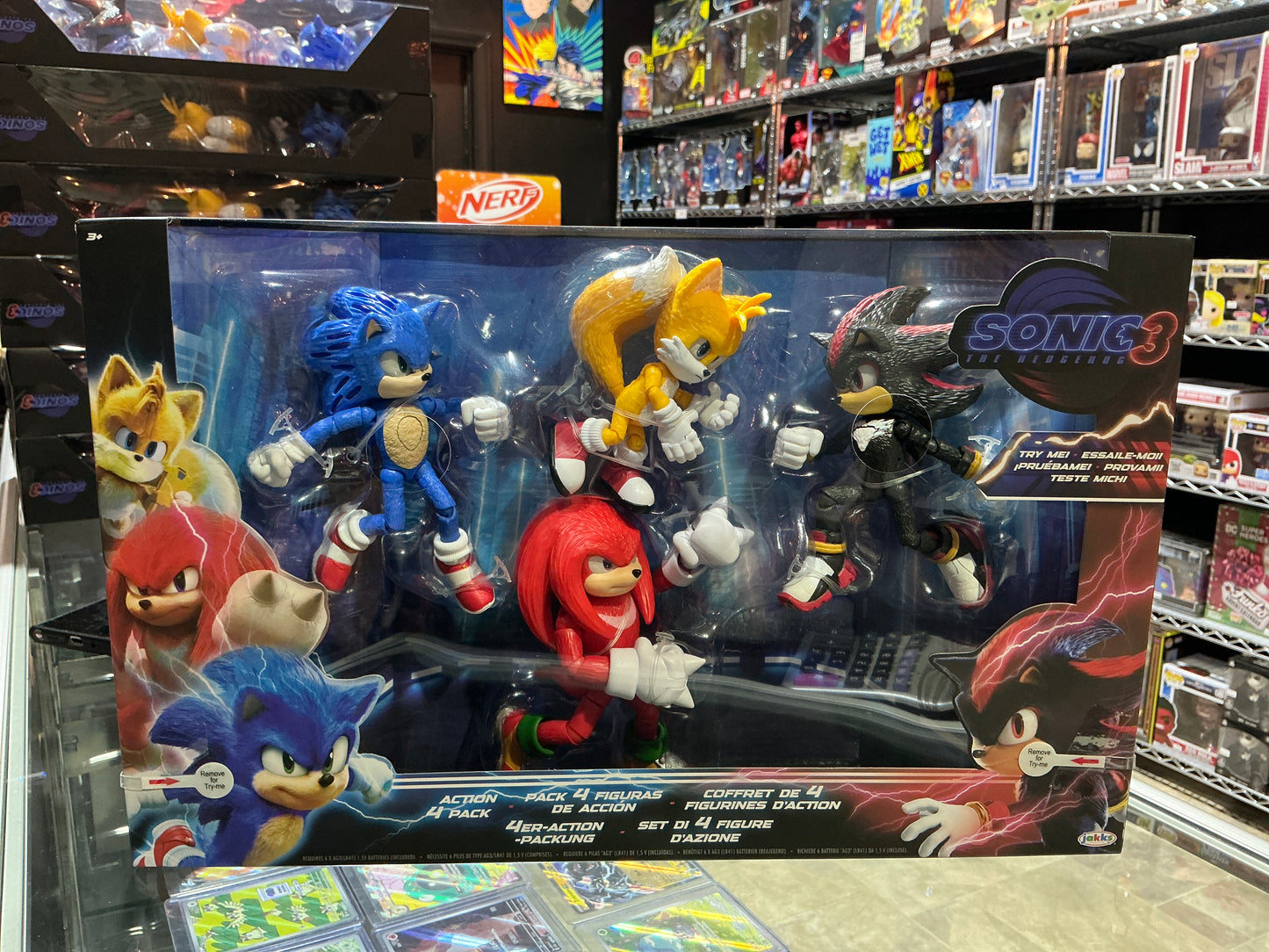 SONIC THE HEDGEHOG 3 MOVIE ACTION 4 PACK LIGHT UP FIGURES