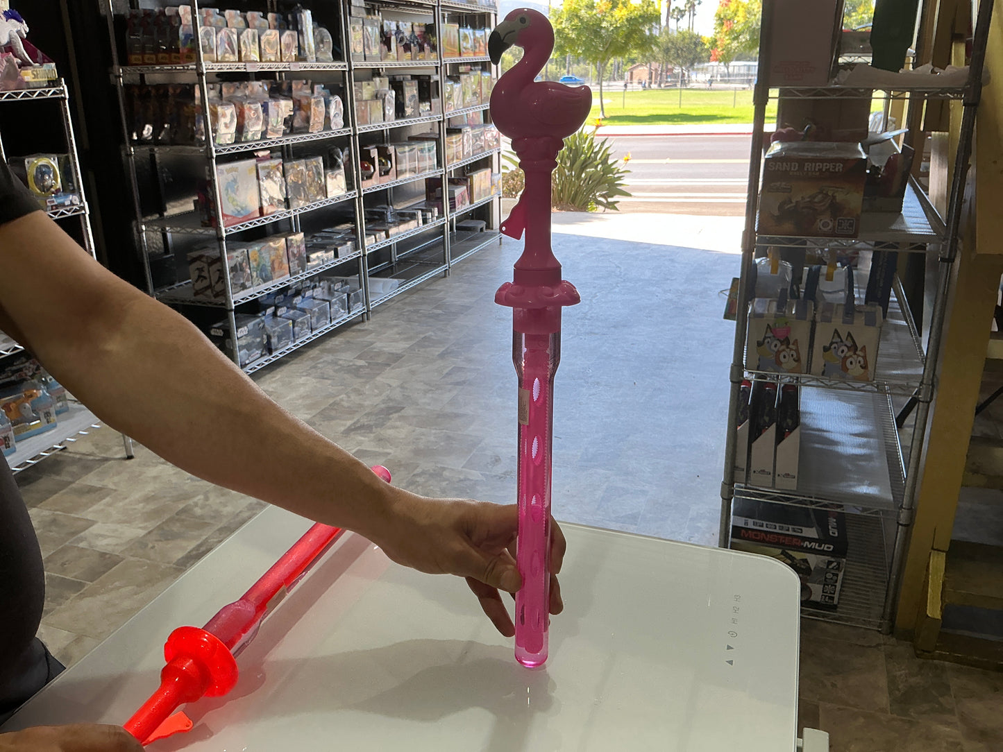 Pink flamingo bubbles