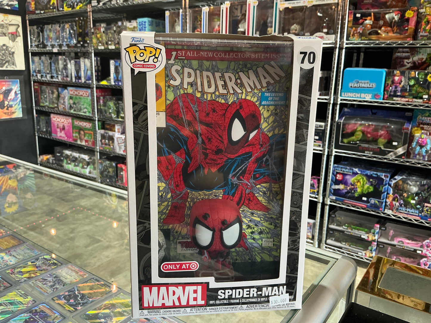 Funko pop Spider-Man with comic 70