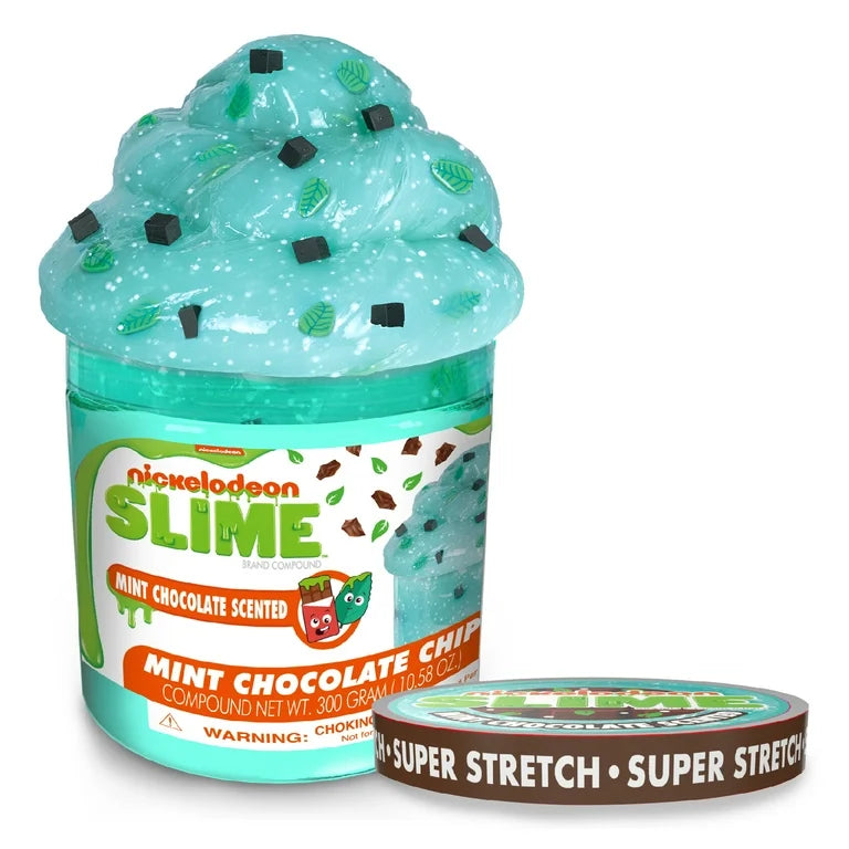 Nickelodeon Green with Brown Mint Chocolate Chip Ice Cream Scented Dream Cloud Slime