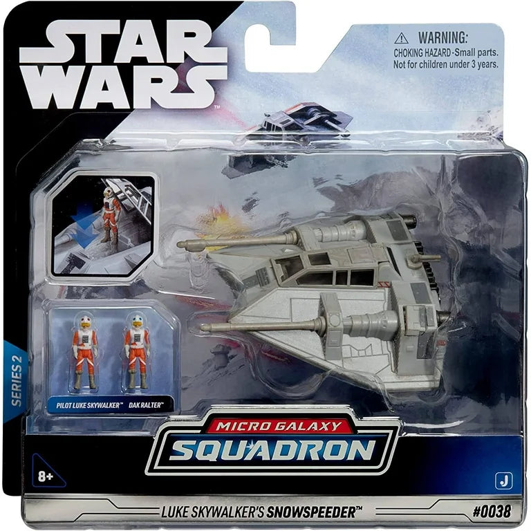 Star Wars Micro Galaxy Squadron Luke Skywalker’s Snowspeeder - 5 inch Starfighter Class Vehicle with Two 1 inch Figure Accessories