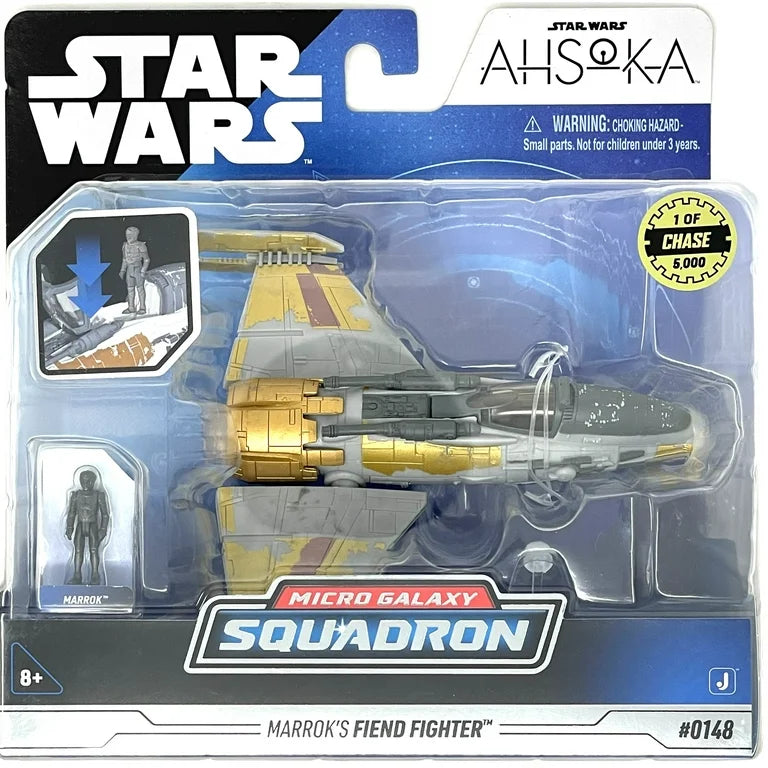 STAR WARS Micro Galaxy Squadron Marrok's Fiend Fighter, 5-Inch Vehicle, 1-Inch Micro Figure, Limited Chase Edition 1 of 5000