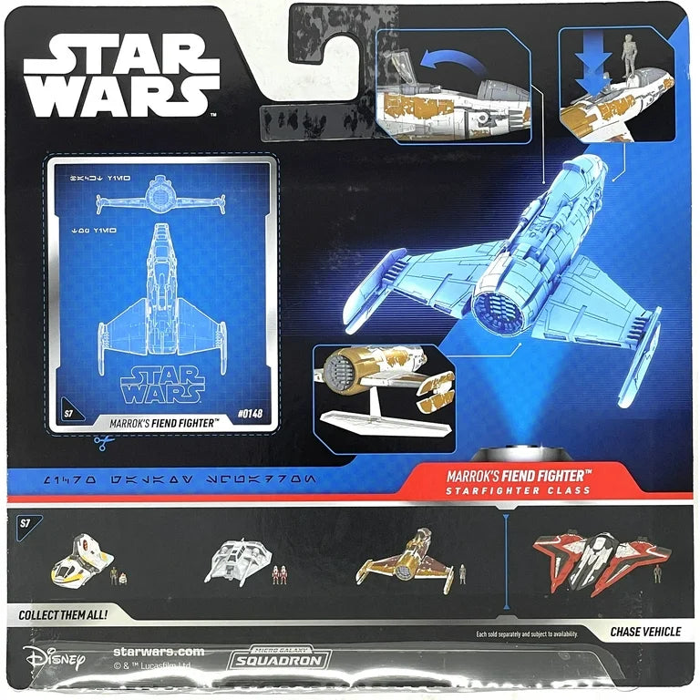 STAR WARS Micro Galaxy Squadron Marrok's Fiend Fighter, 5-Inch Vehicle, 1-Inch Micro Figure, Limited Chase Edition 1 of 5000