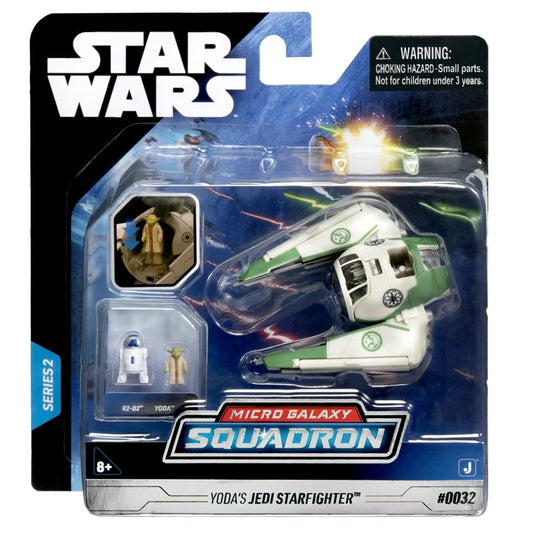 STAR WARS Micro Galaxy Squadron Yoda's Jedi Starfighter - 3 inch Light Armor Class Vehicle with 1 inch Yoda and R2-D2 Micro Figure Accessories
