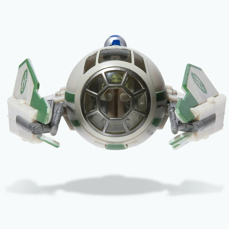 STAR WARS Micro Galaxy Squadron Yoda's Jedi Starfighter - 3 inch Light Armor Class Vehicle with 1 inch Yoda and R2-D2 Micro Figure Accessories