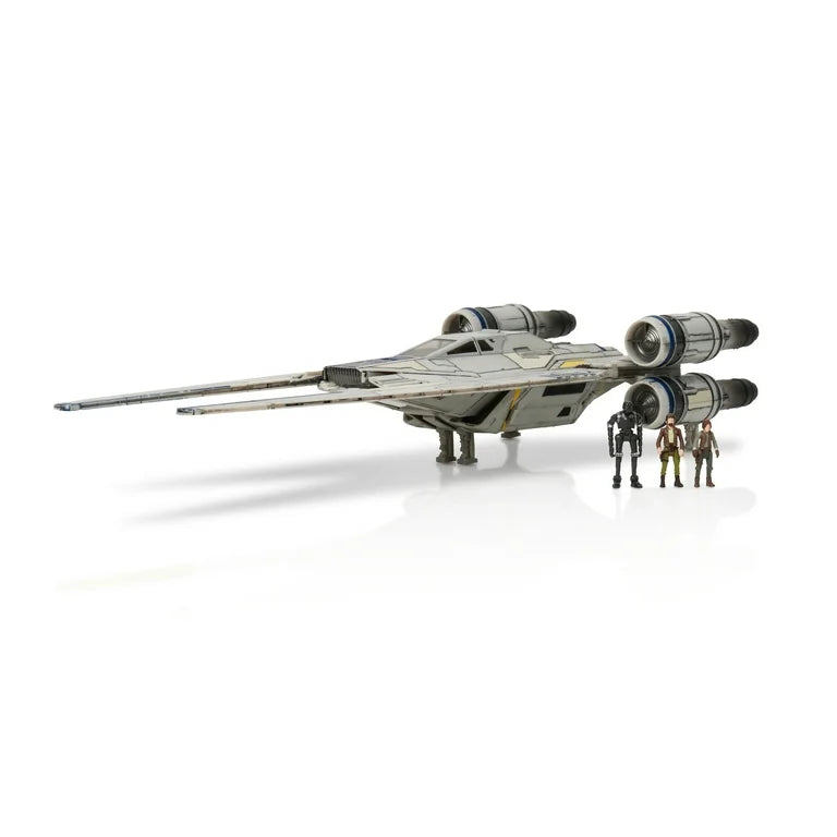 Star Wars Micro Galaxy Squadron U-wing Starfighter - 12 inch Vehicle with Foldout Wings, Troop Bay, Sniper Gun, and Three 1 inch Figure Accessories