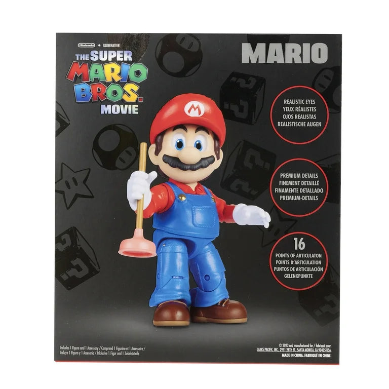 Super Mario Movie 5 inch Mario Action Figure with Plunger Accessory