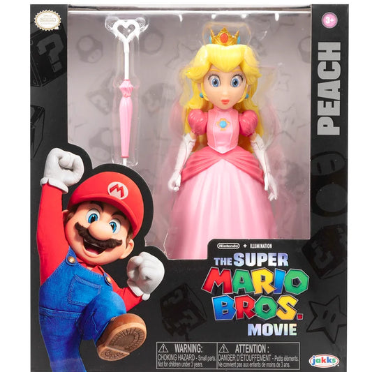 Nintendo Super Mario Movie 5 inch Princess Peach Action Figure with Umbrella Accessory