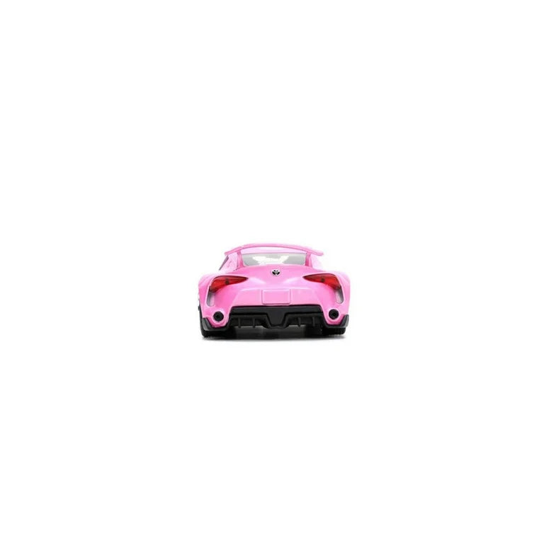 Toyota FT-1 Concept Pink Metallic and Pink Ranger Diecast Figurine "Power Rangers" "Hollywood Rides" Series 1/32 Diecast Model Car by Jada