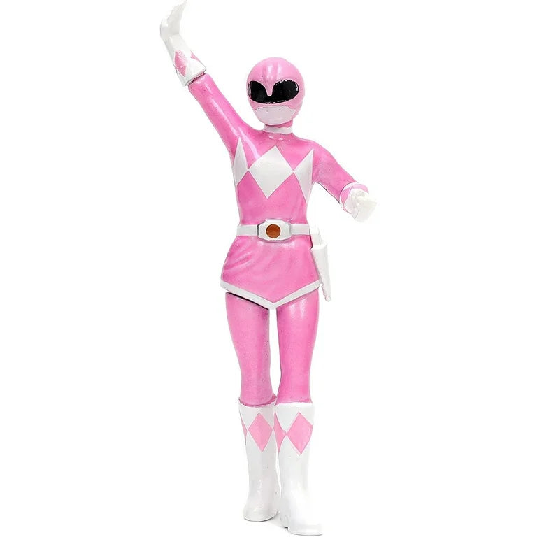 Toyota FT-1 Concept Pink Metallic and Pink Ranger Diecast Figurine "Power Rangers" "Hollywood Rides" Series 1/32 Diecast Model Car by Jada