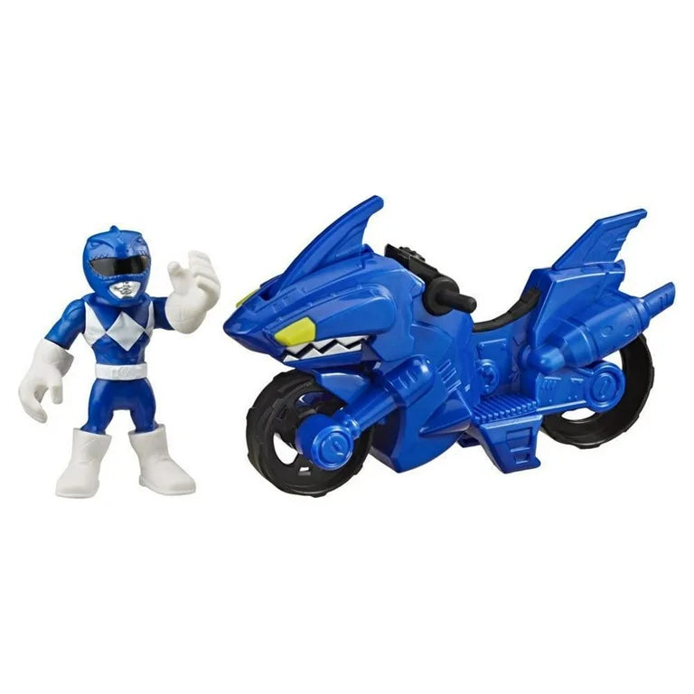 Playskool Heroes Power Rangers Blue Ranger Shark Cycle, 5-Inch Figure and Motorcycle Set