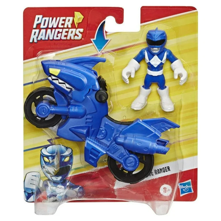 Playskool Heroes Power Rangers Blue Ranger Shark Cycle, 5-Inch Figure and Motorcycle Set