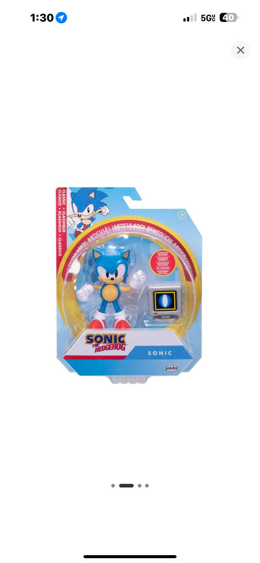 Jakks Pacific Sonic the Hedgehog 4-in Action Figure with Shield Up Accessory