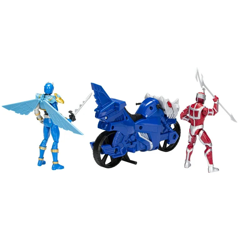 Power Rangers: Dino Fury Face-Off Blue Ranger and Vehicle vs Lord Zedd Kids Toy