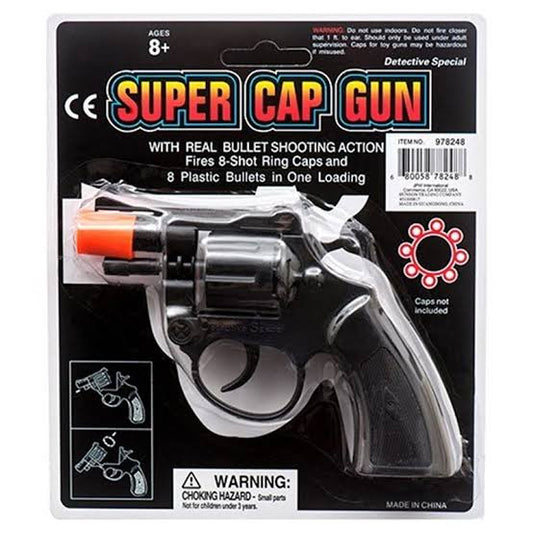 ARCADY super cap gun with real bullet shooting action fires eight shot ring caps
