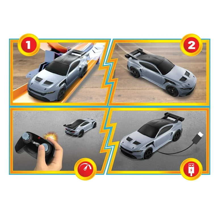 Hot Wheels RC 1:64 Scale Ford Mustang GTD, Battery-Powered Remote-Control Toy Car