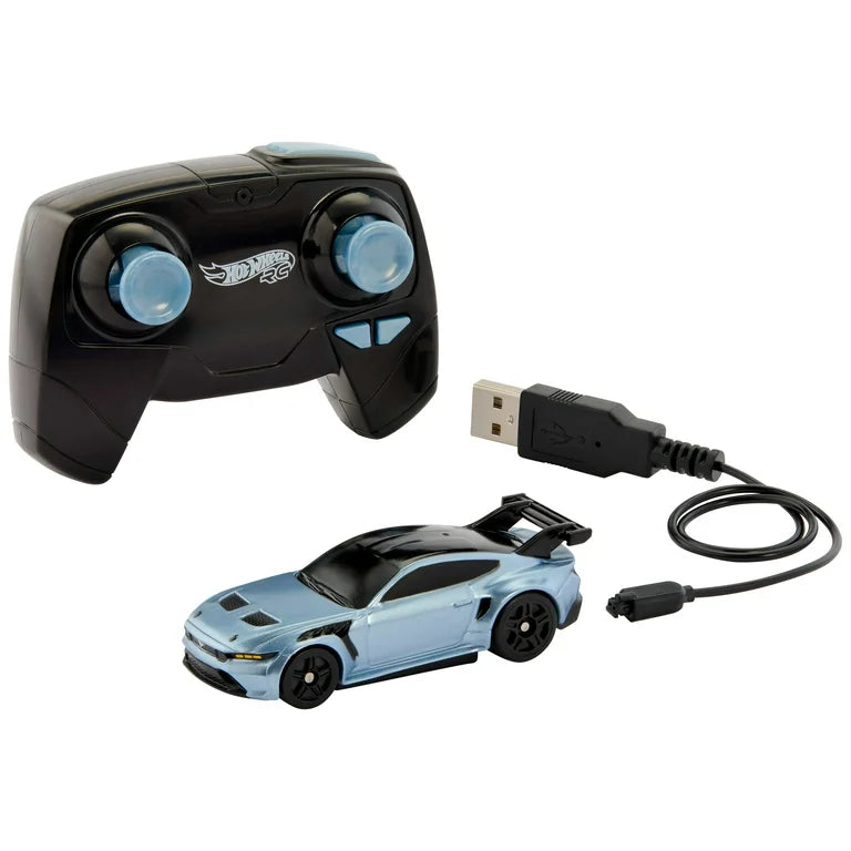 Hot Wheels RC 1:64 Scale Ford Mustang GTD, Battery-Powered Remote-Control Toy Car