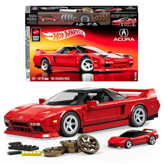 Mattel Brick Shop Hot Wheels ’90 Acura NSX Building Toy for Collectors