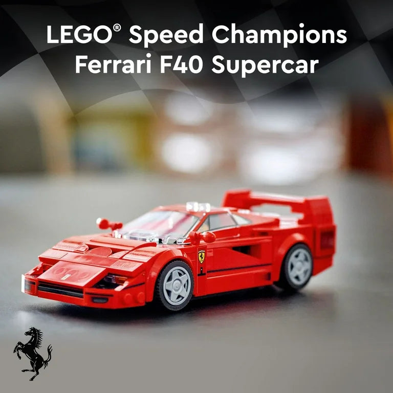 LEGO Speed Champions Ferrari F40 Supercar, Toy Car Model Building Set, Ferrari Gift Idea