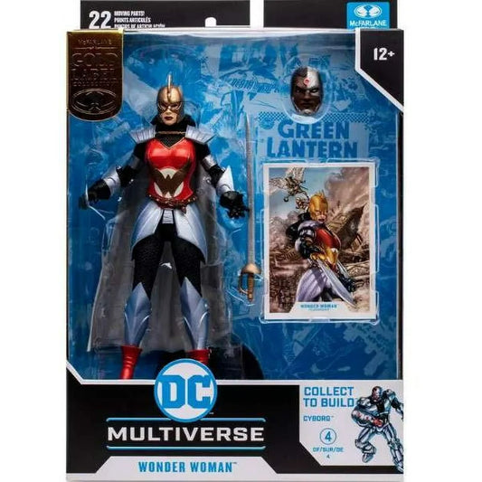 McFarlane Toys DC Build Cyborg Series Gold Label Wonder Woman Action Figure, Multicolor, 7"