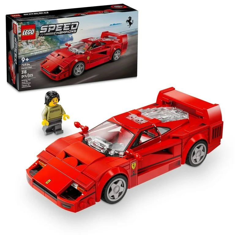 LEGO Speed Champions Ferrari F40 Supercar, Toy Car Model Building Set, Ferrari, 76934